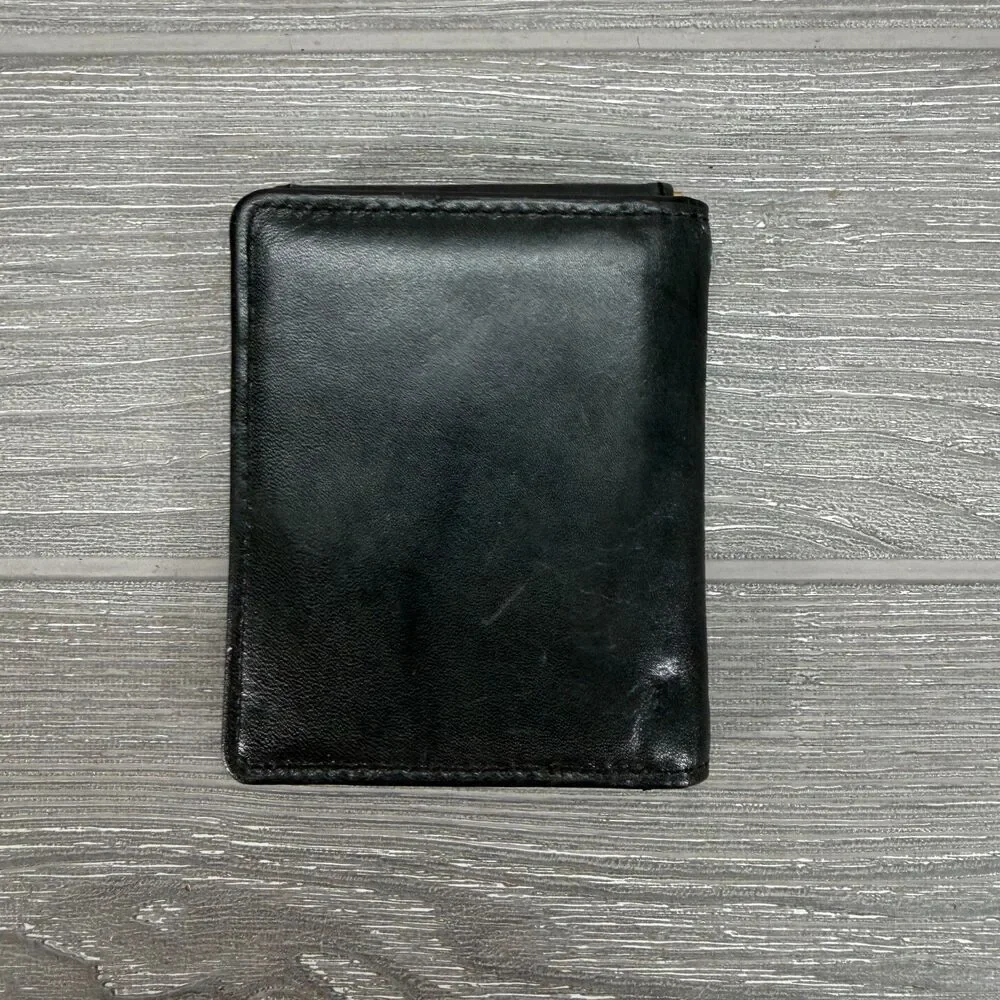 Geoffrey Beene Black Genuine Leather Bifold Wallet with Money Clip - Flaws